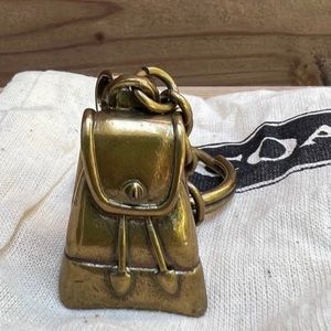 Vintage Coach daypack charm, key fob, solid brass 9960 9791